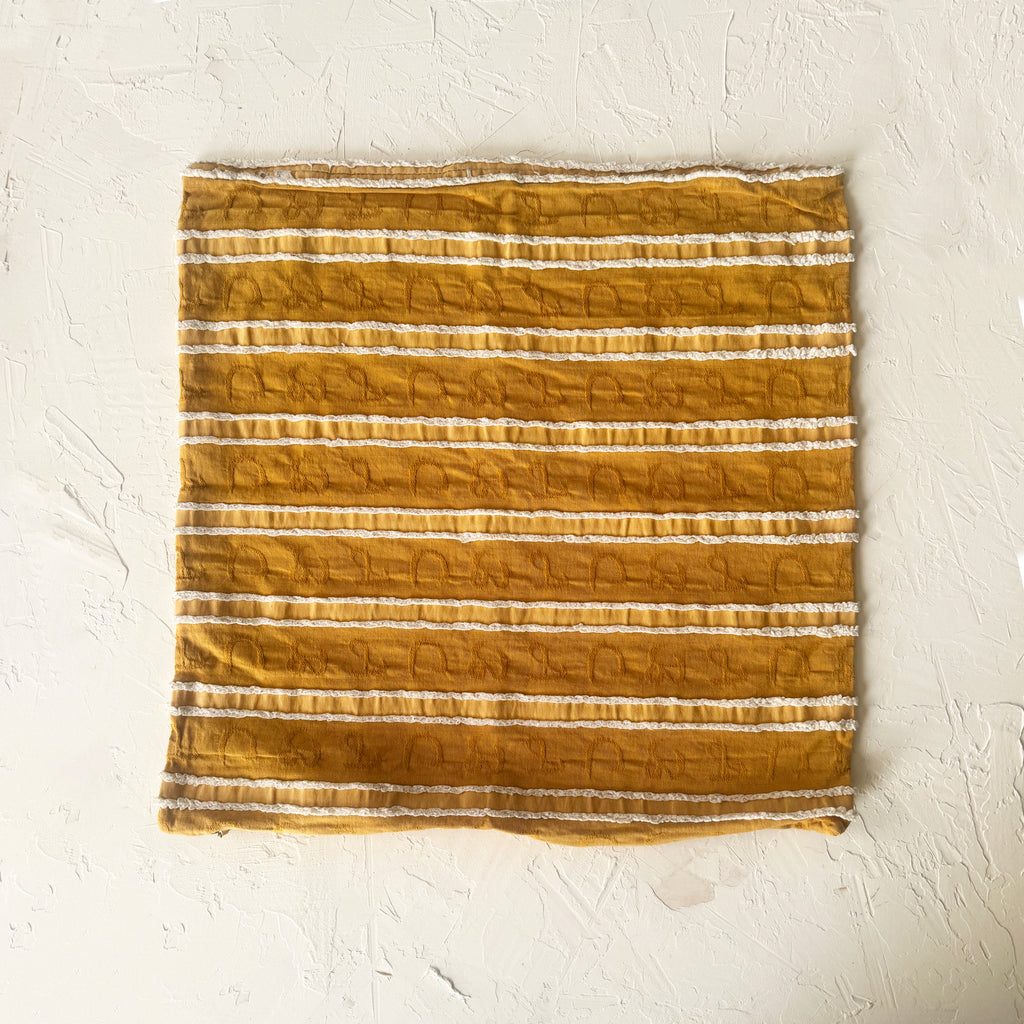 Yellow Striped & Textured Pillow Cases