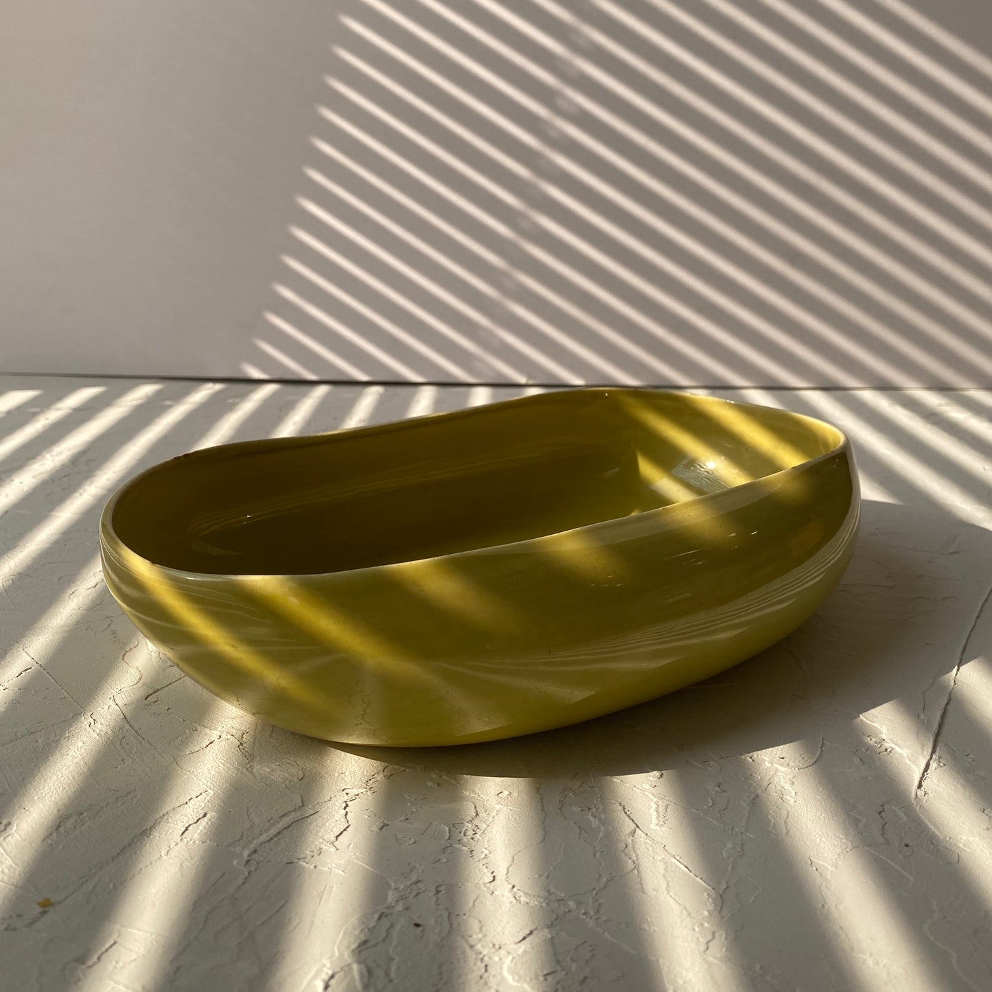 MCM Folded Edge Chartreuse Bowl