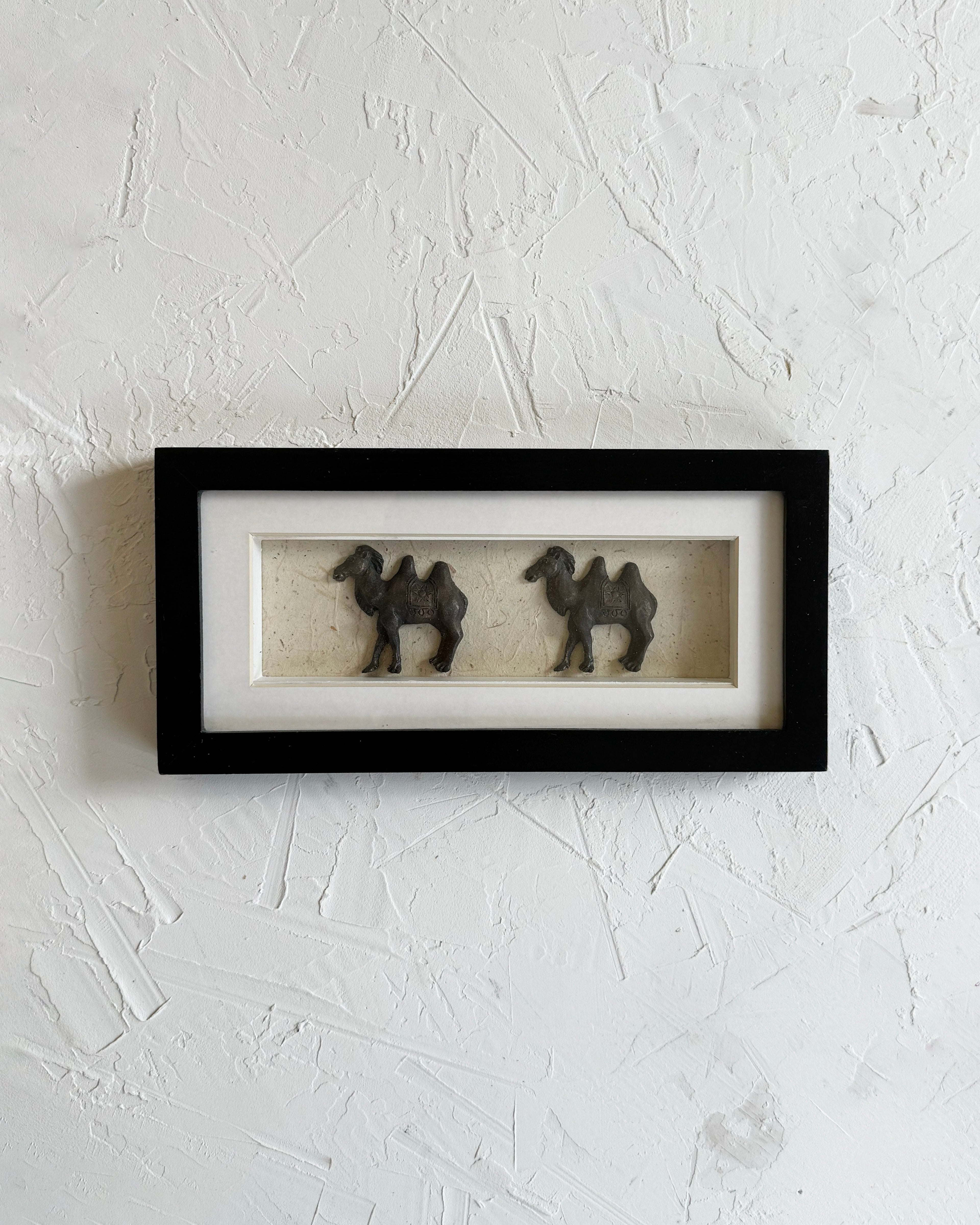 Framed Relief Camels