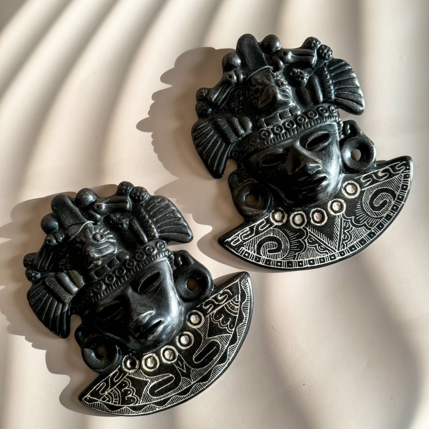 Decorative Tribal Plaque Pair