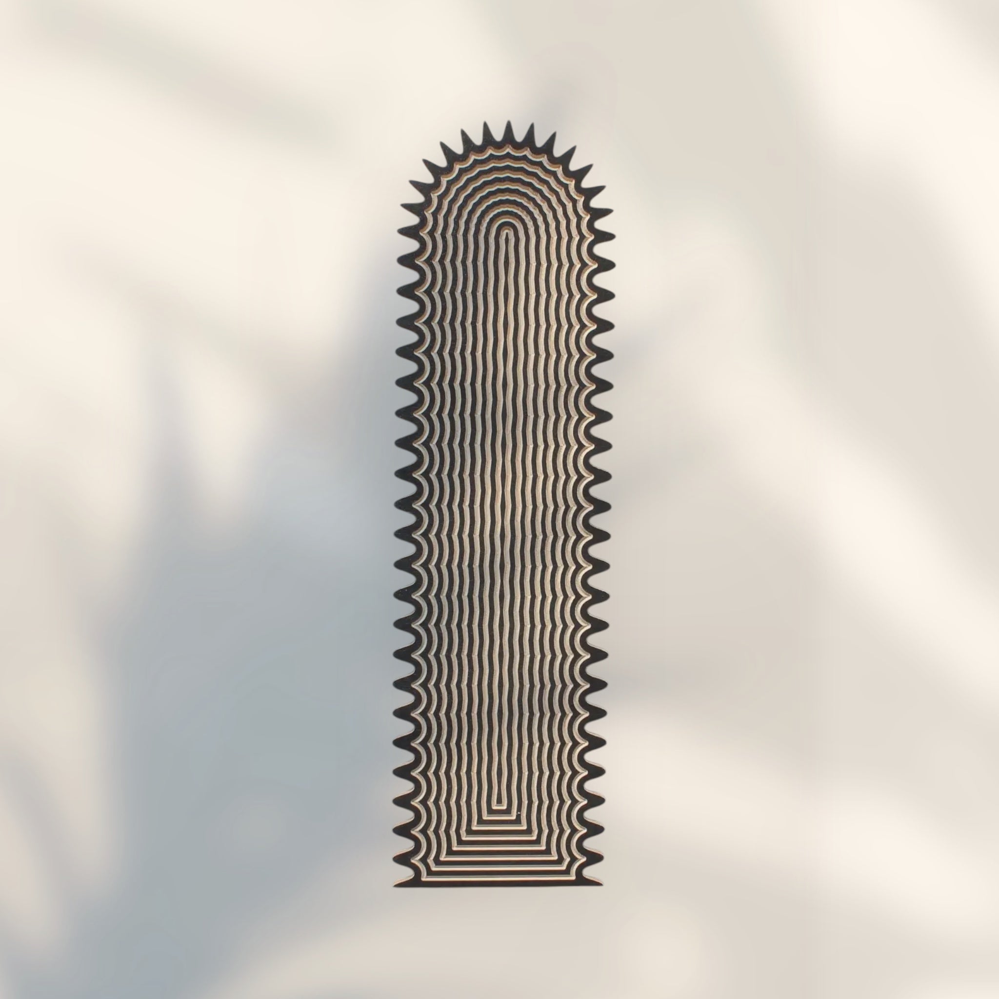 Carved Tall Wavy Arch Wall Hanging
