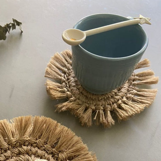 Fringe Fique Coasters - Set of 4