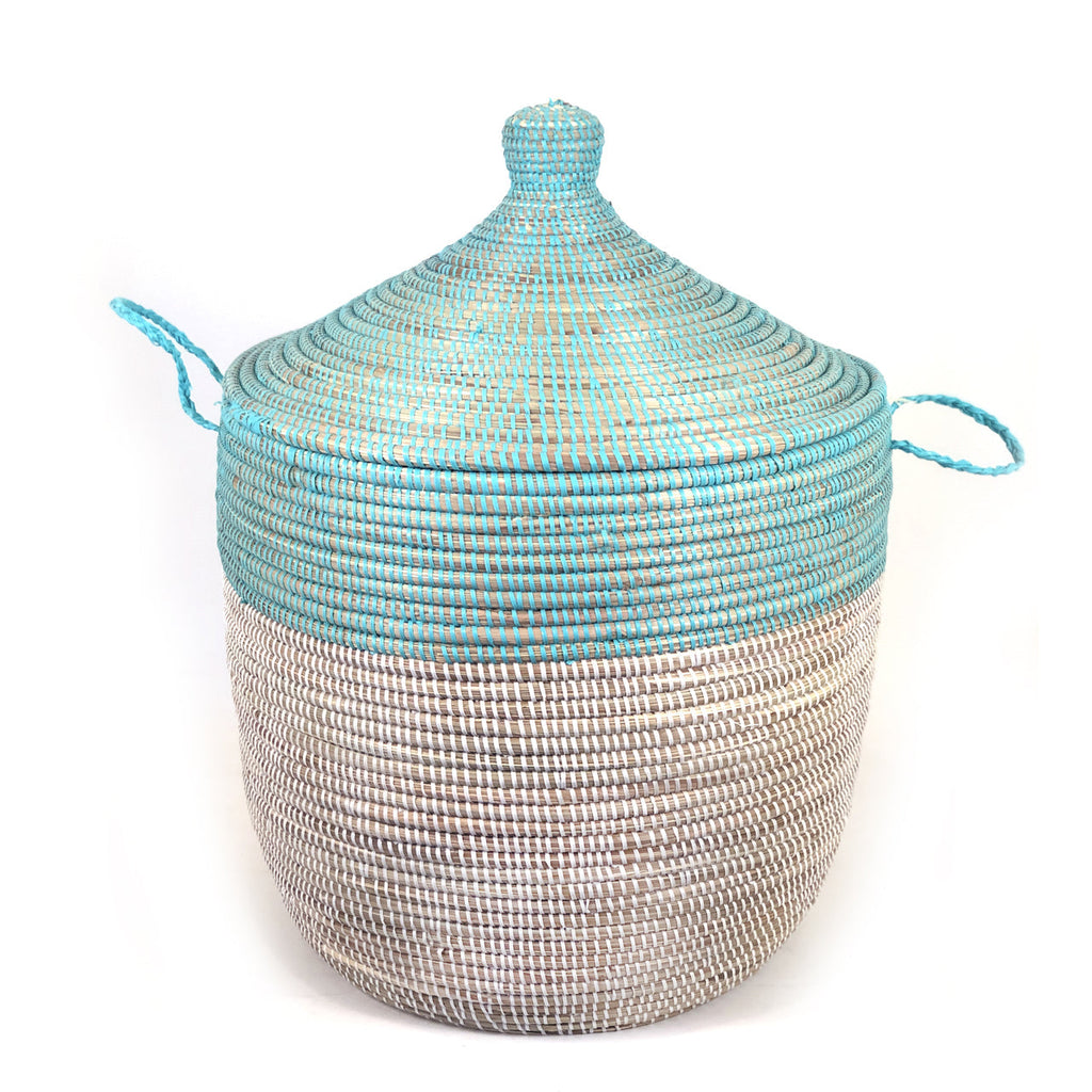 Low Profile Storage Basket – Turquoise Colorblock
