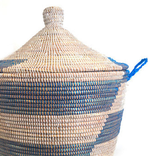 Low Profile Storage Basket – Blue Stripe