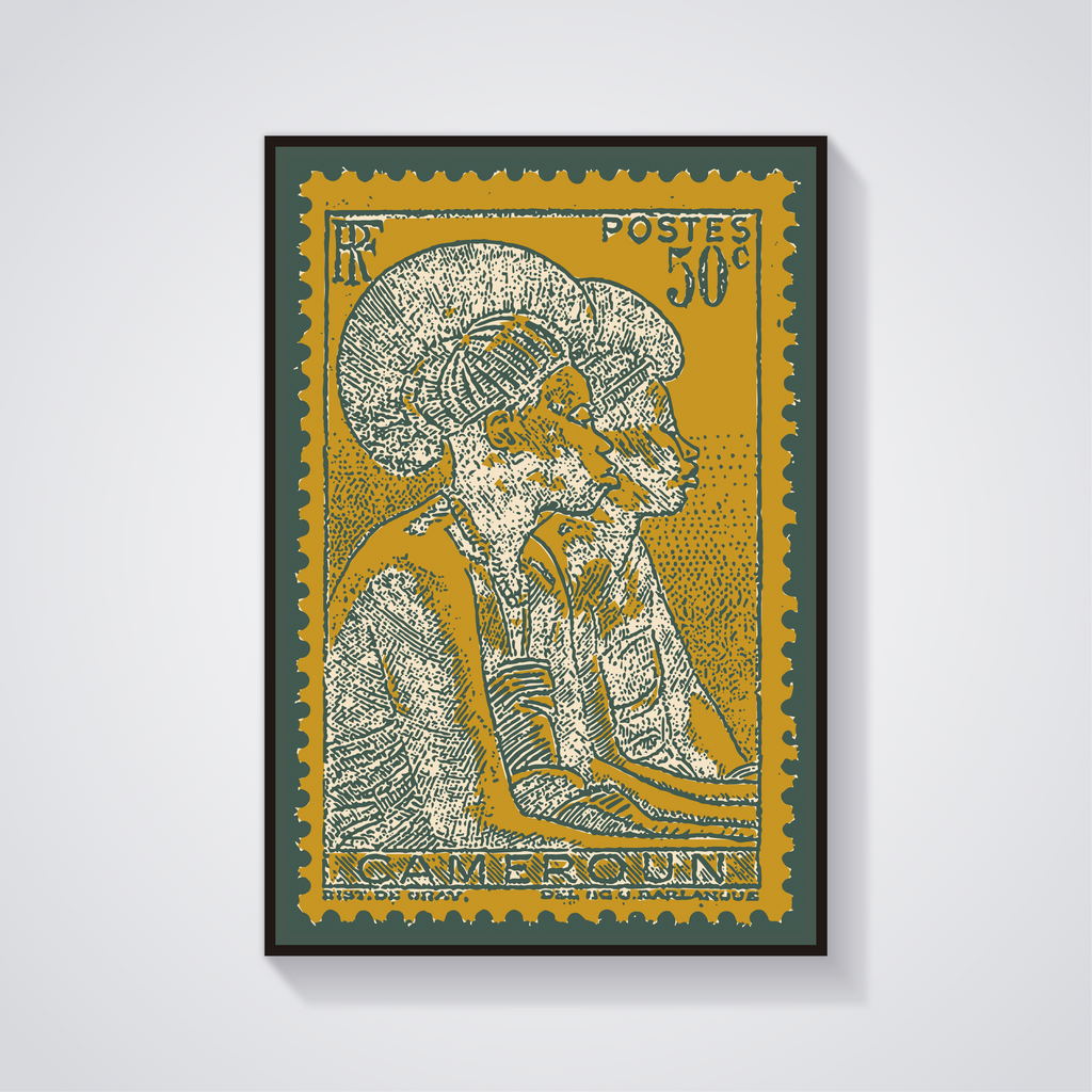 Guadeloupe stamp poster - vintage wall art inspired by Caribbean culture