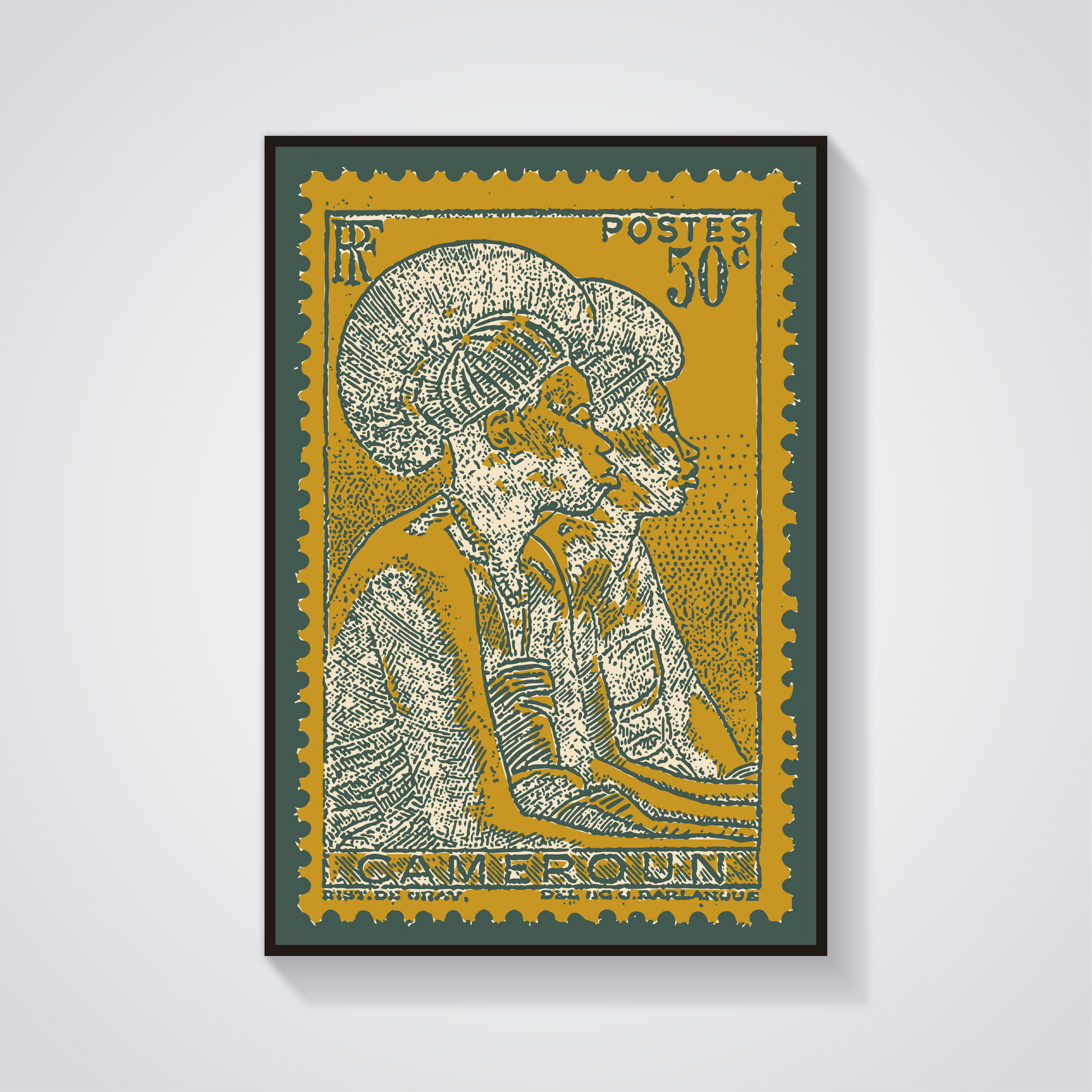 Guadeloupe stamp poster - vintage wall art inspired by Caribbean culture