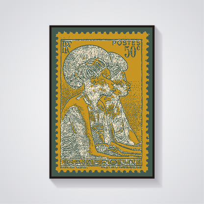 Guadeloupe stamp poster - vintage wall art inspired by Caribbean culture