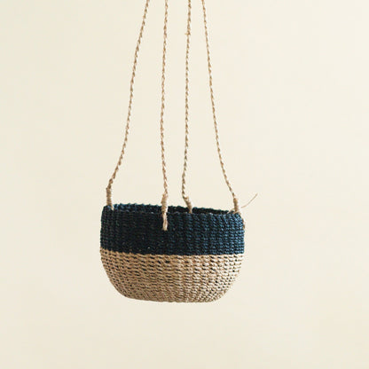 Colorblock Hanging Planter - Natural + Black