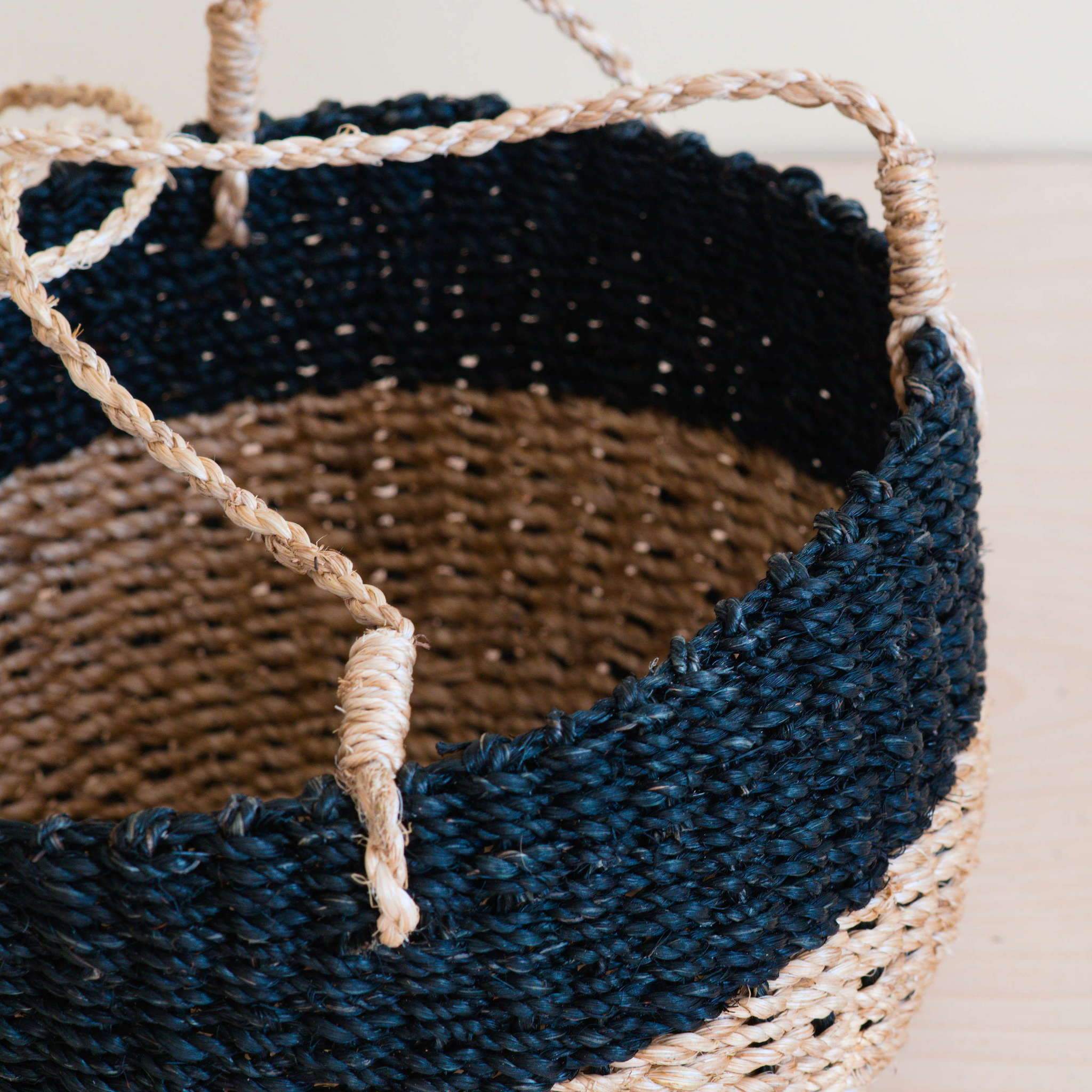 Colorblock Hanging Planter - Natural + Black