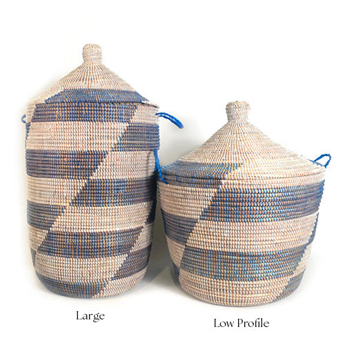 Low Profile Storage Basket – Blue Stripe