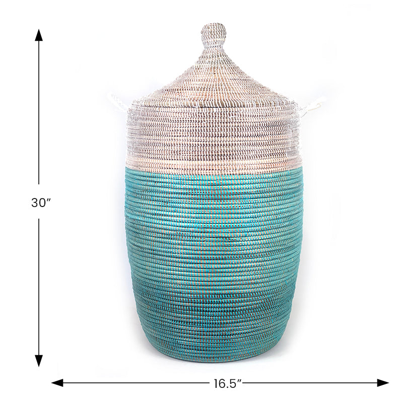 Large Storage Basket – Turquoise Colorblock