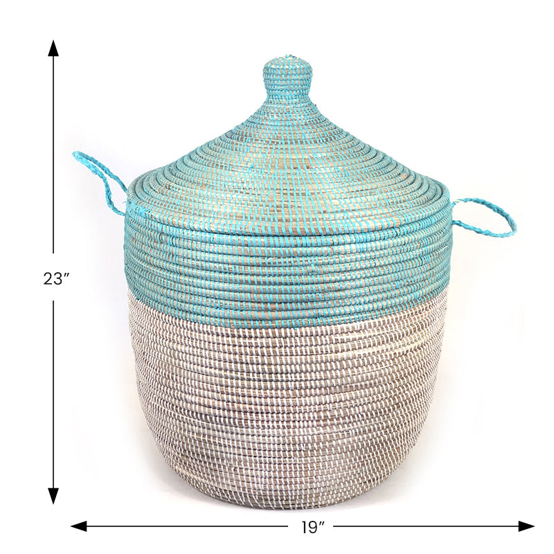 Low Profile Storage Basket – Turquoise Colorblock