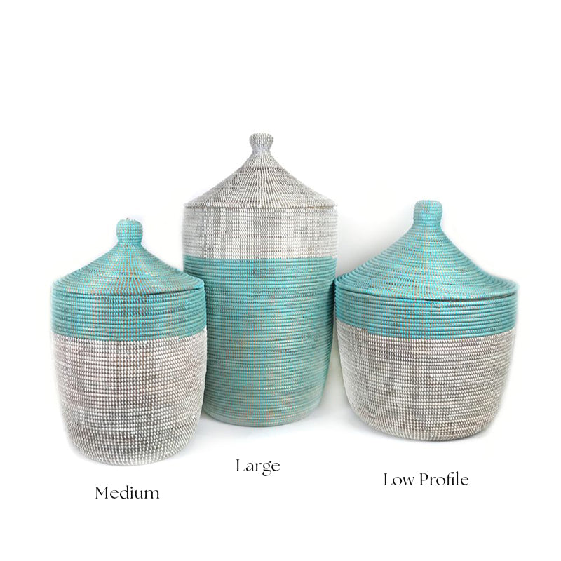 Large Storage Basket – Turquoise Colorblock