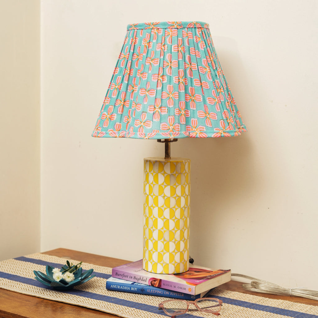 Teal & Pink Scallop Lampshade