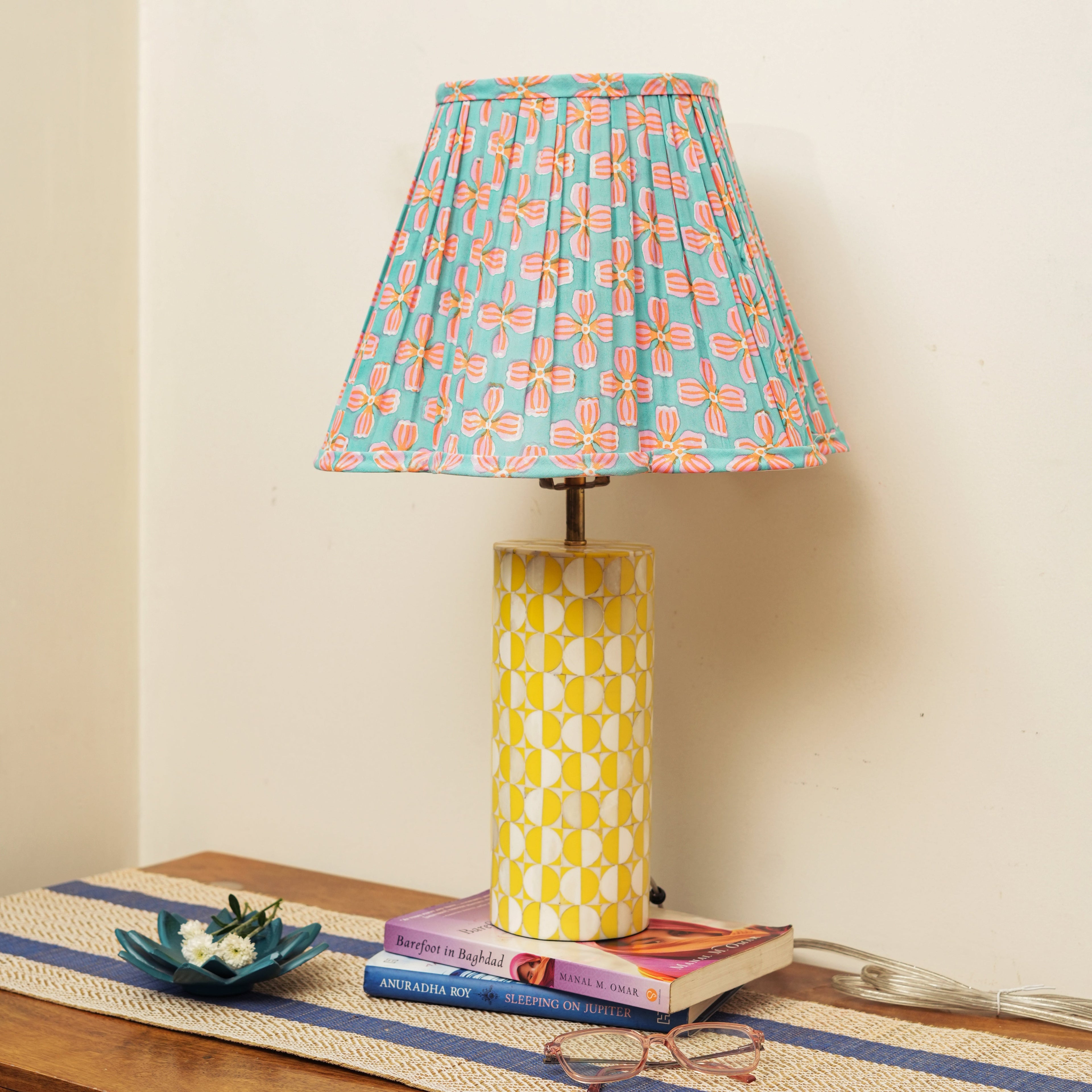 Teal & Pink Scallop Lampshade