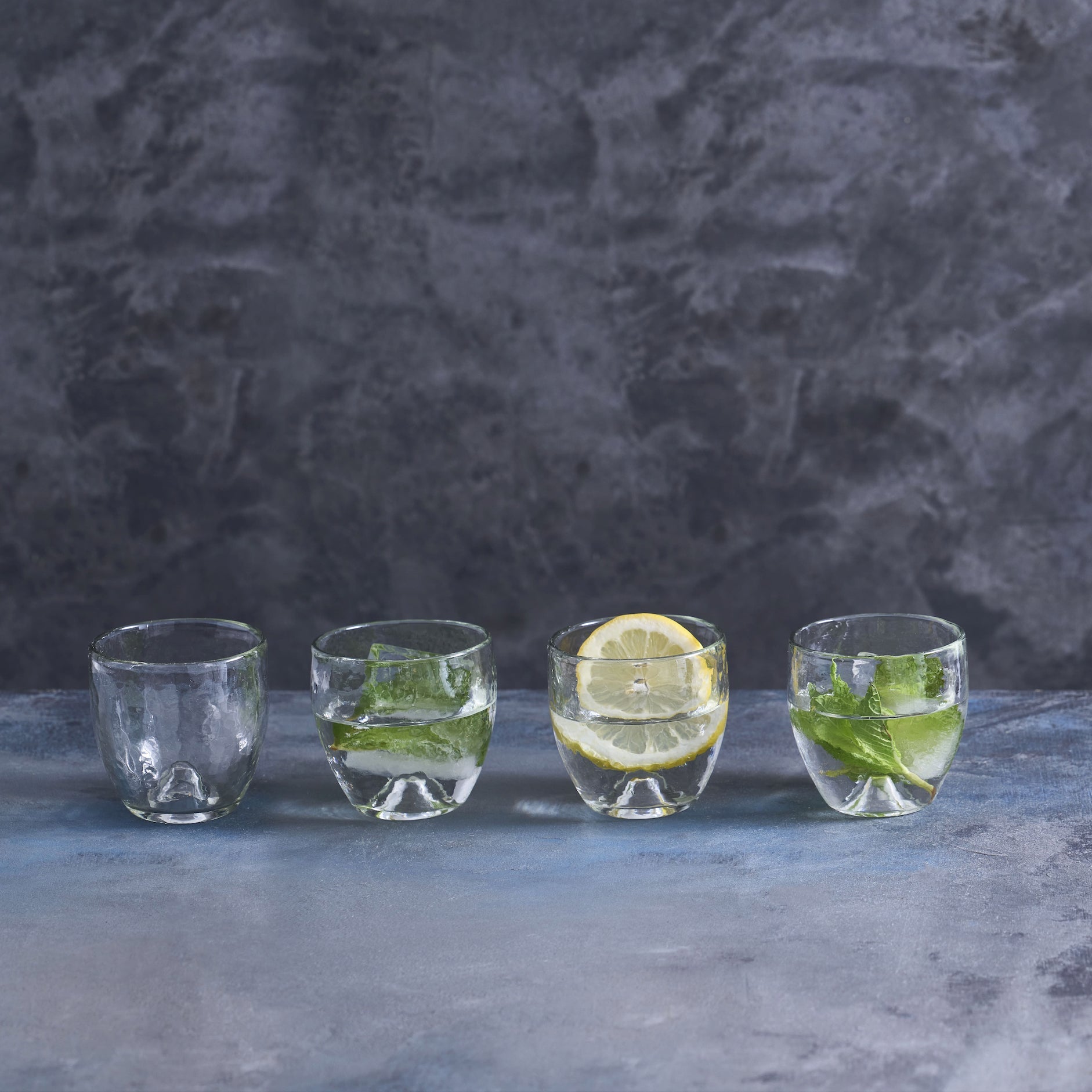 Textured Punt Drinking Glasses - Set of 4