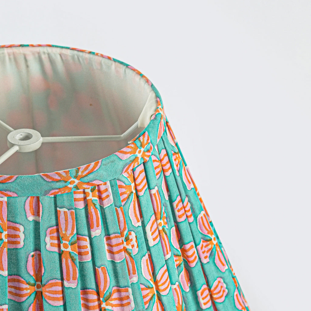 Teal & Pink Scallop Lampshade