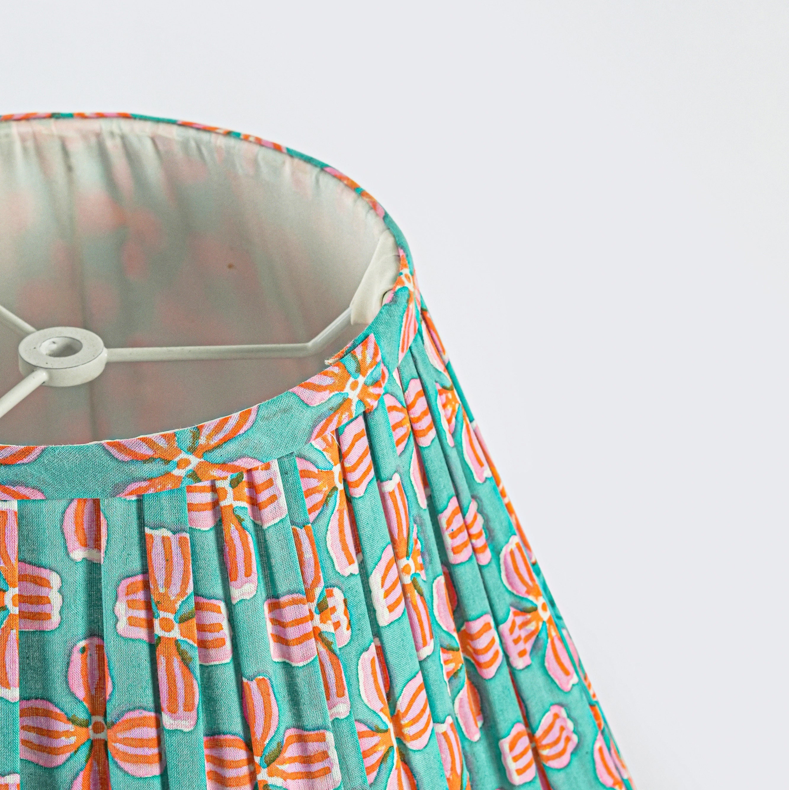 Teal & Pink Scallop Lampshade