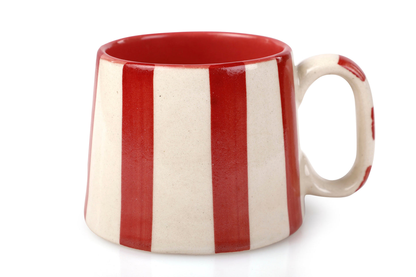 Ceramic Red Stripe Coffee Mug - Set of 2