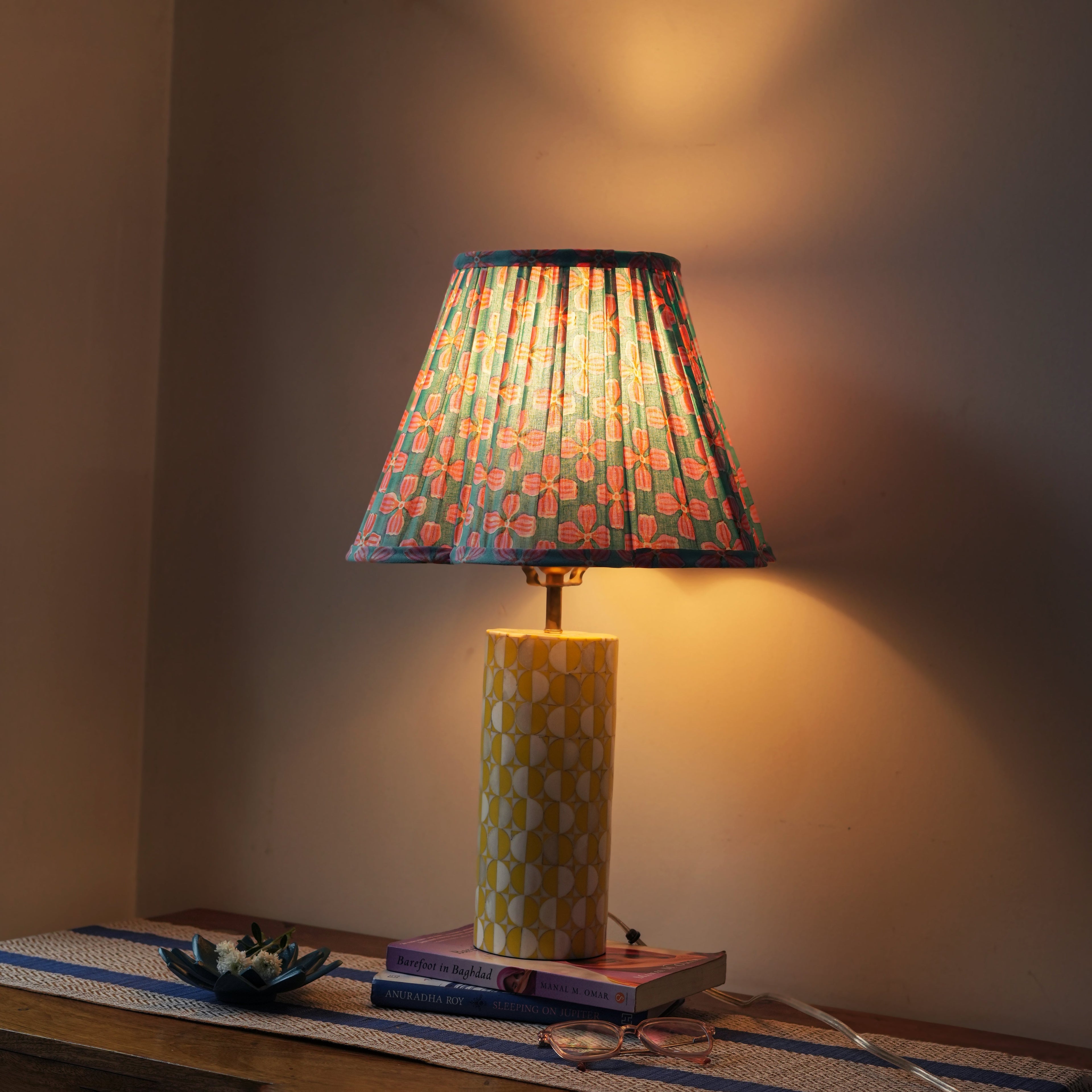 Teal & Pink Scallop Lampshade