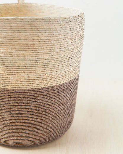 Handwoven Color-Block Hanging Basket