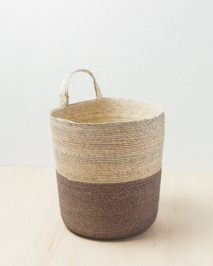 Handwoven Color-Block Hanging Basket
