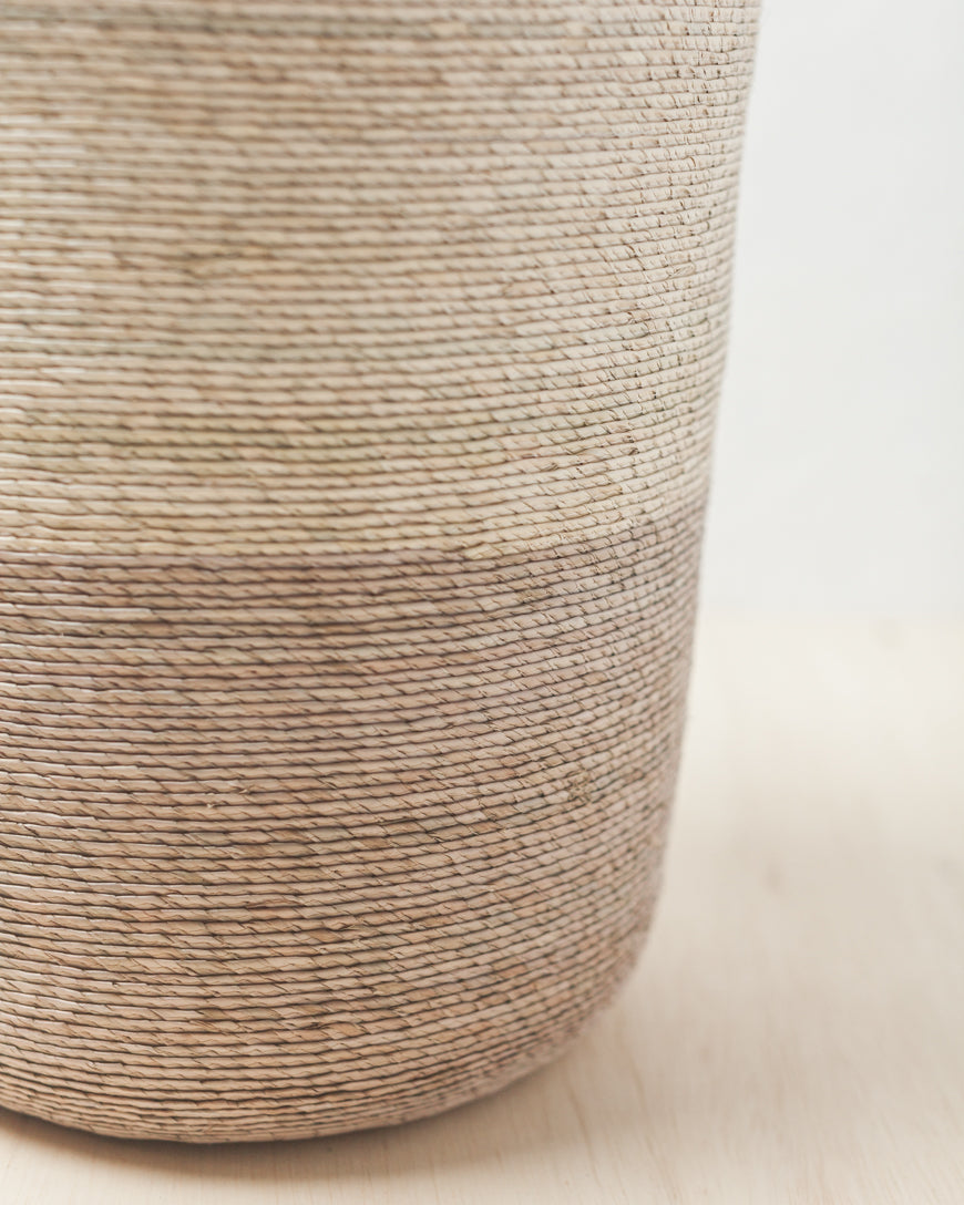 Handwoven Color-Block Hanging Basket