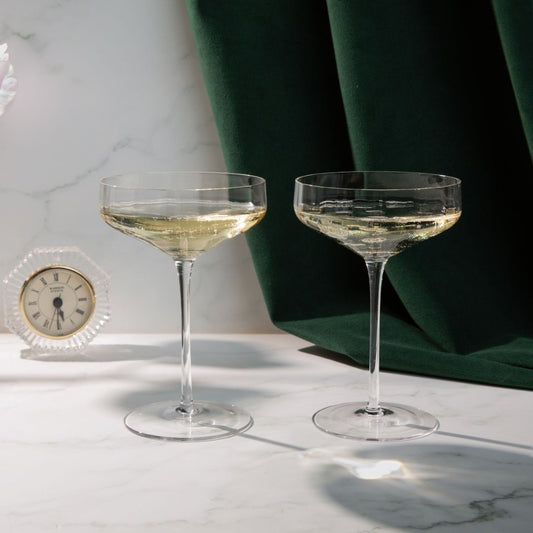 Modern Edge Angled Coupe Glasses - Set of 4
