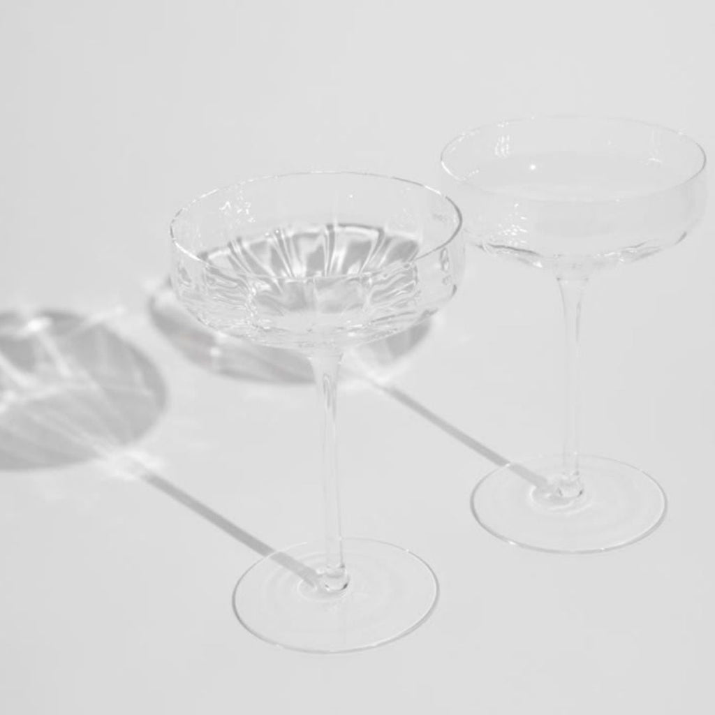 Modern Edge Angled Coupe Glasses - Set of 4