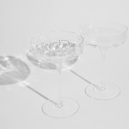 Modern Edge Angled Coupe Glasses - Set of 4