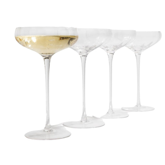 Modern Rounded Coupe Glasses - Set of 4