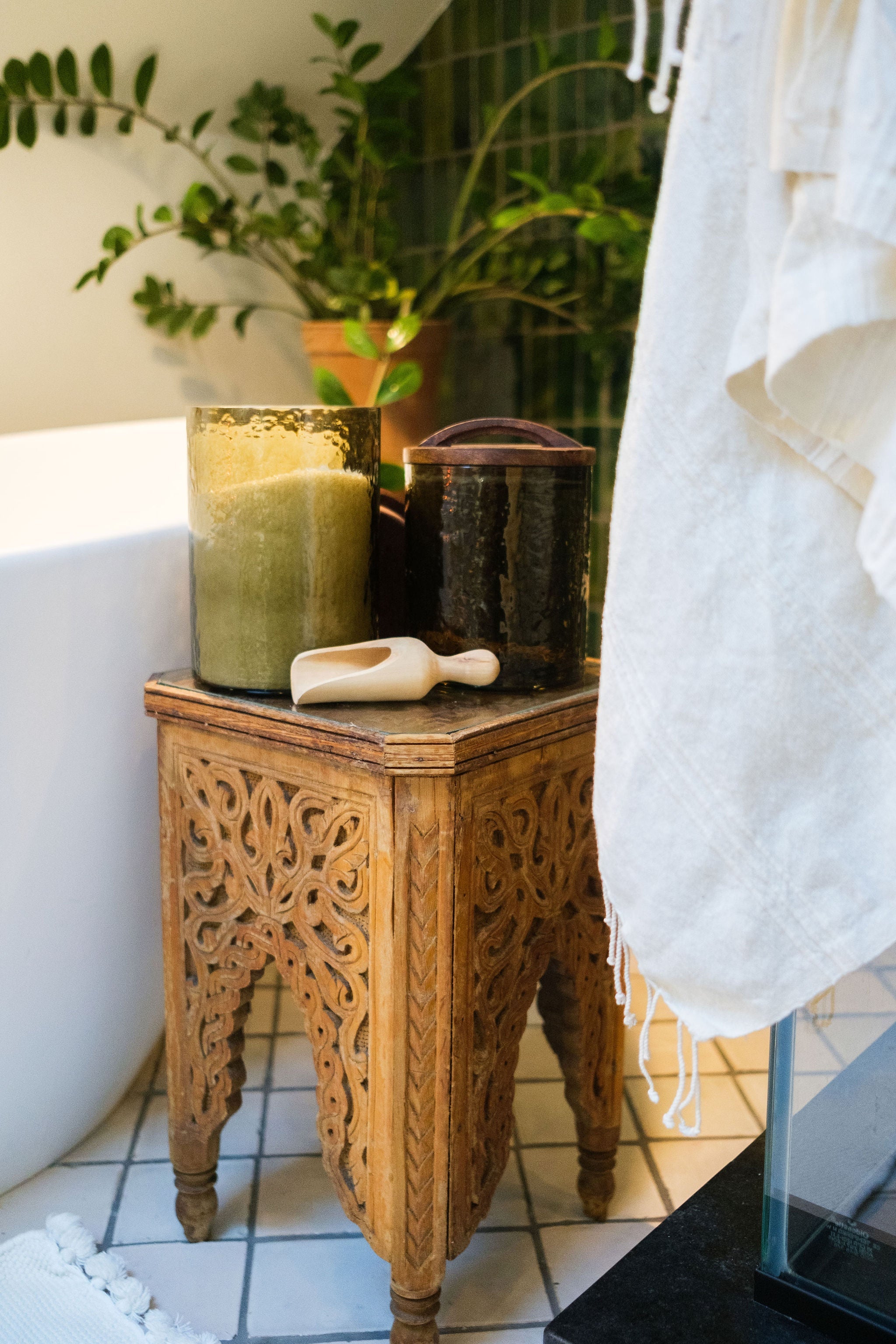 Textured Glass Canister