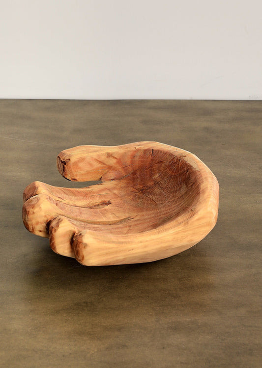 Sculpted Hand Eucalyptus Wood Bowl