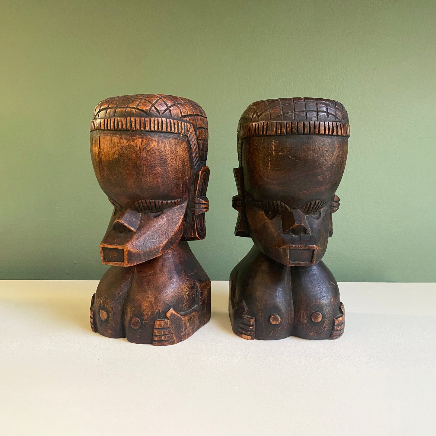 African Bust Bookends