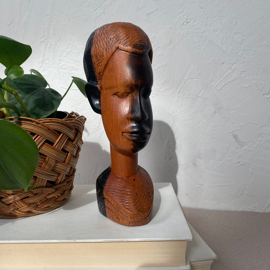 Tribal Hand Carved Male Bust