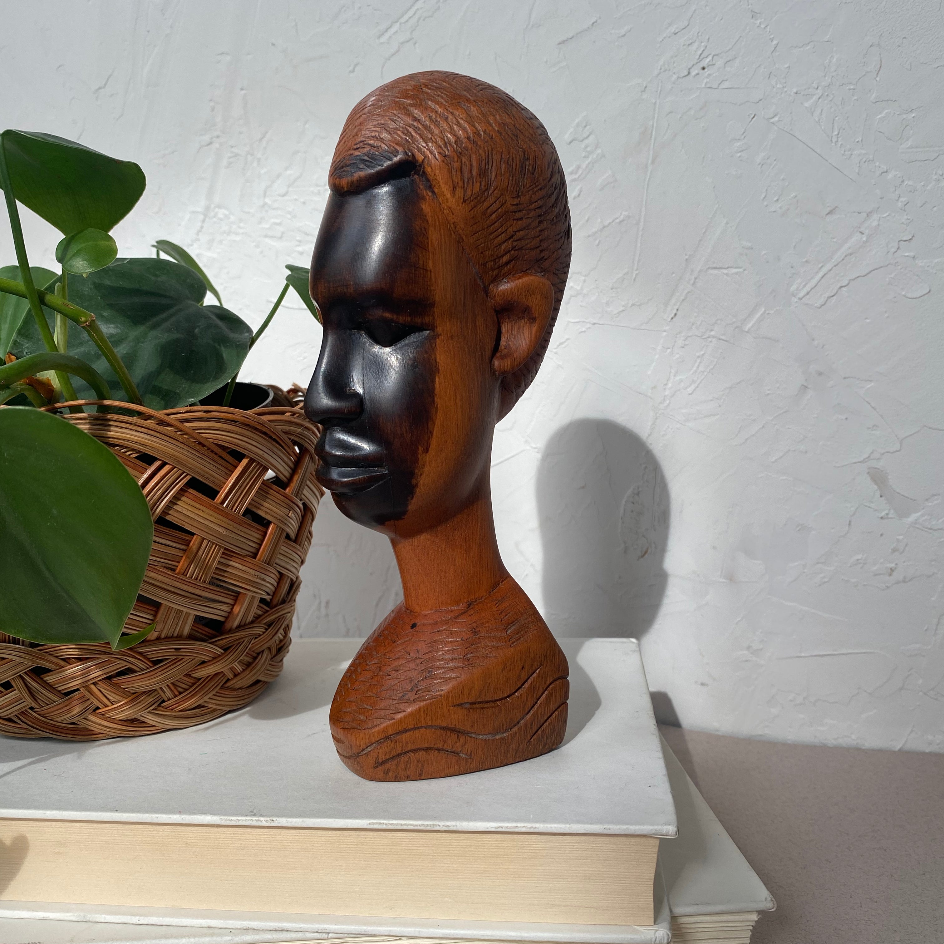 Tribal Hand Carved Male Bust